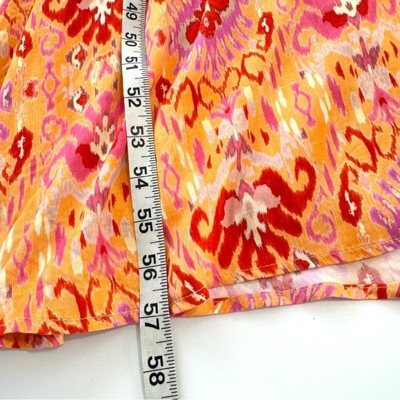Kaos Jeans NEW Womens Sz 8 Orange Red Print 100% Viscose Maxi Dress Strappy Back - Picture 14 of 15